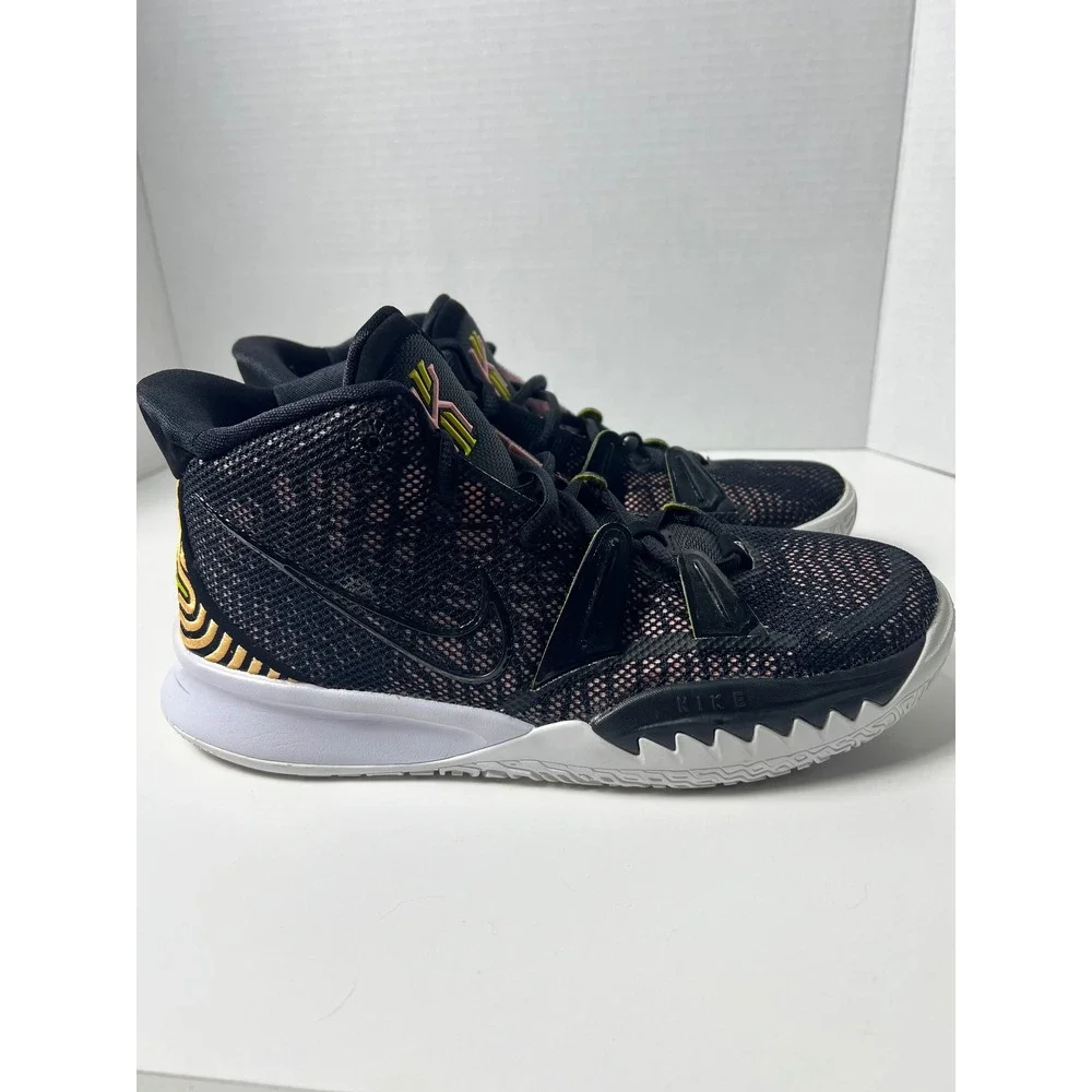 Nike Kyrie 7 GS Black Arctic Punch Opti Yellow Basketball Shoes CT4080-015 7Y